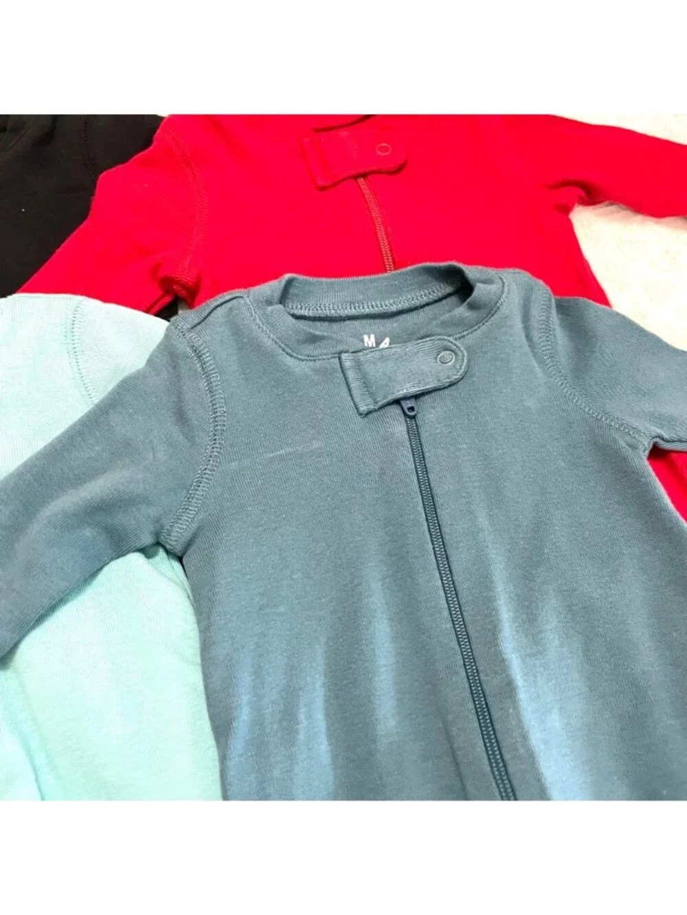 BUNDLE Primary Cotton Zip Front One Piece Sleepers Size Newborn Various Colors